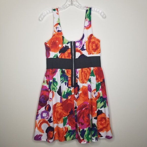 AUW As U Wish Multicolored Floral Sleeveless Dress - Picture 4 of 5